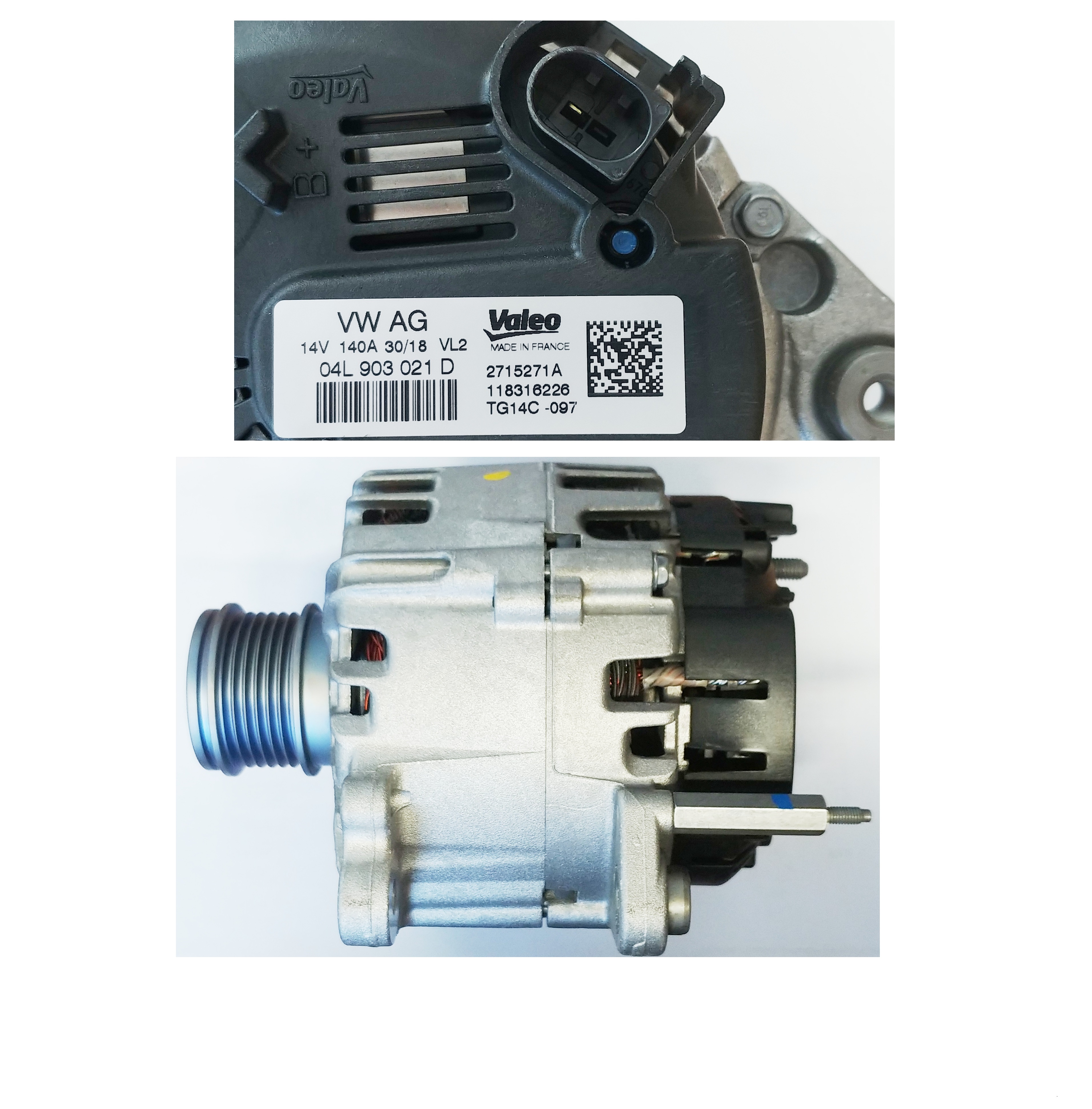 Alternátor Originál Valeo 04L903021D , 04L 903 021 D 