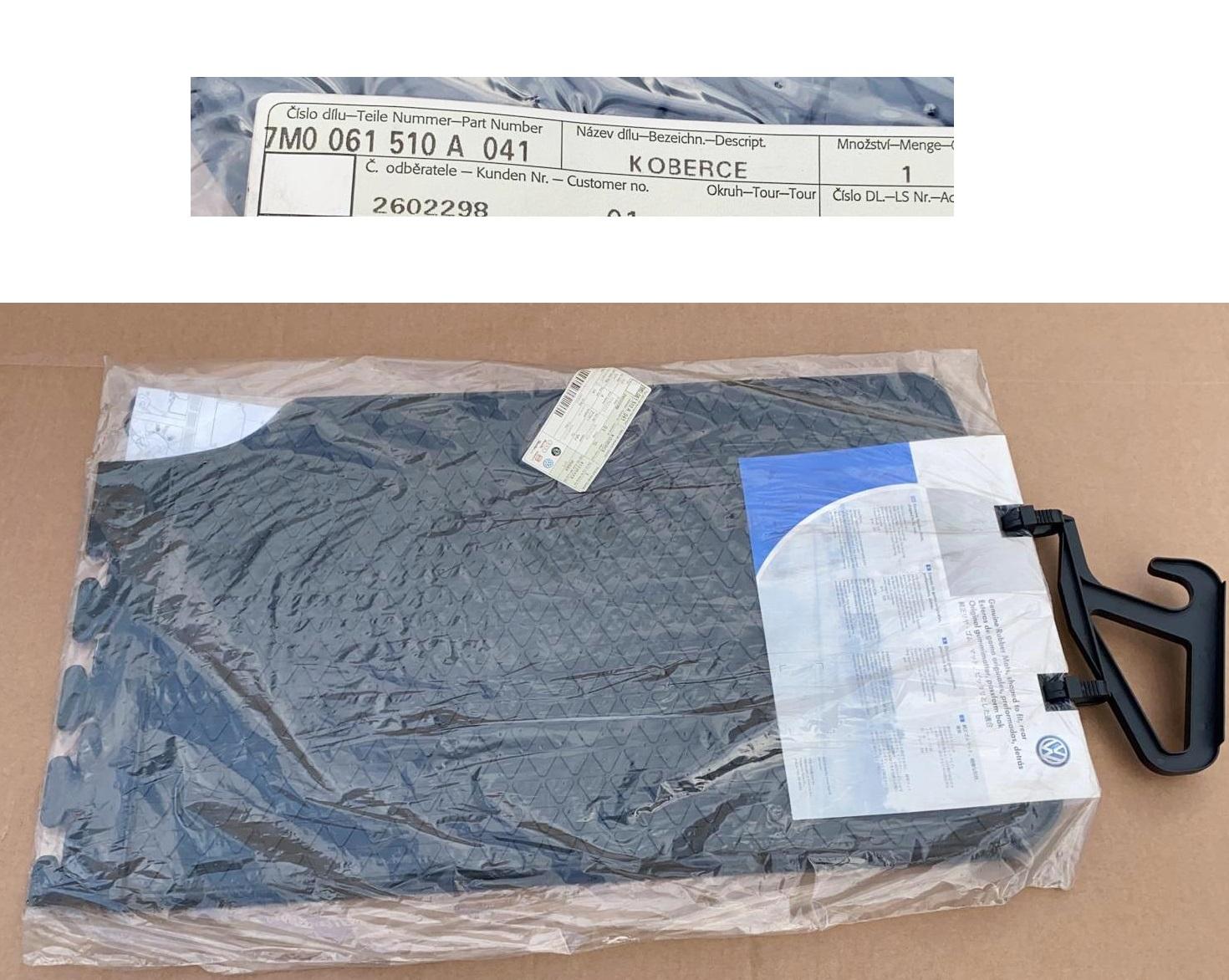 1 SADA koberců guma Originál Volkswagen Sharan 7M0061510A 041
