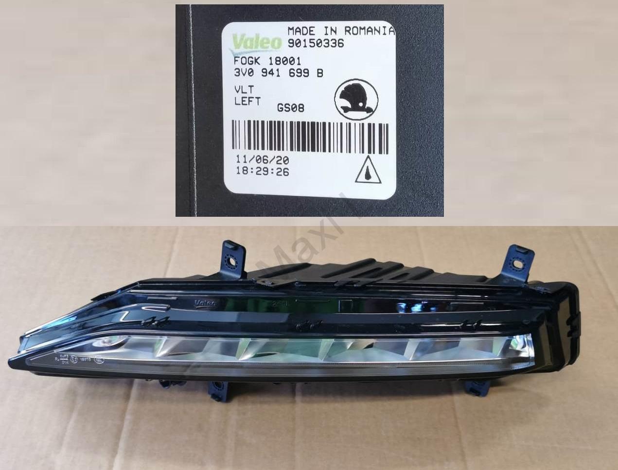LED - mlhové světlo levé Originál Škoda Superb III facelift 3V0941699B