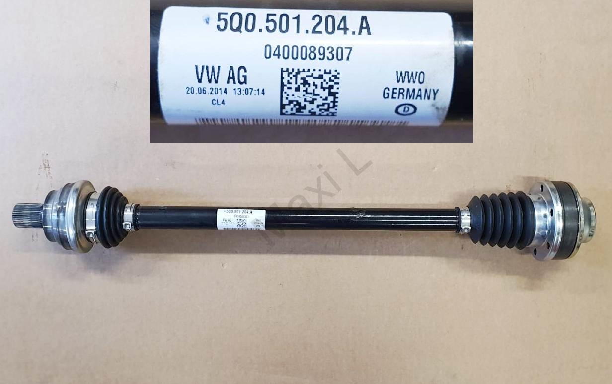 Hřídel kloubový se synchronními klouby, poloosa zadní pravá Originál 5Q0501204A