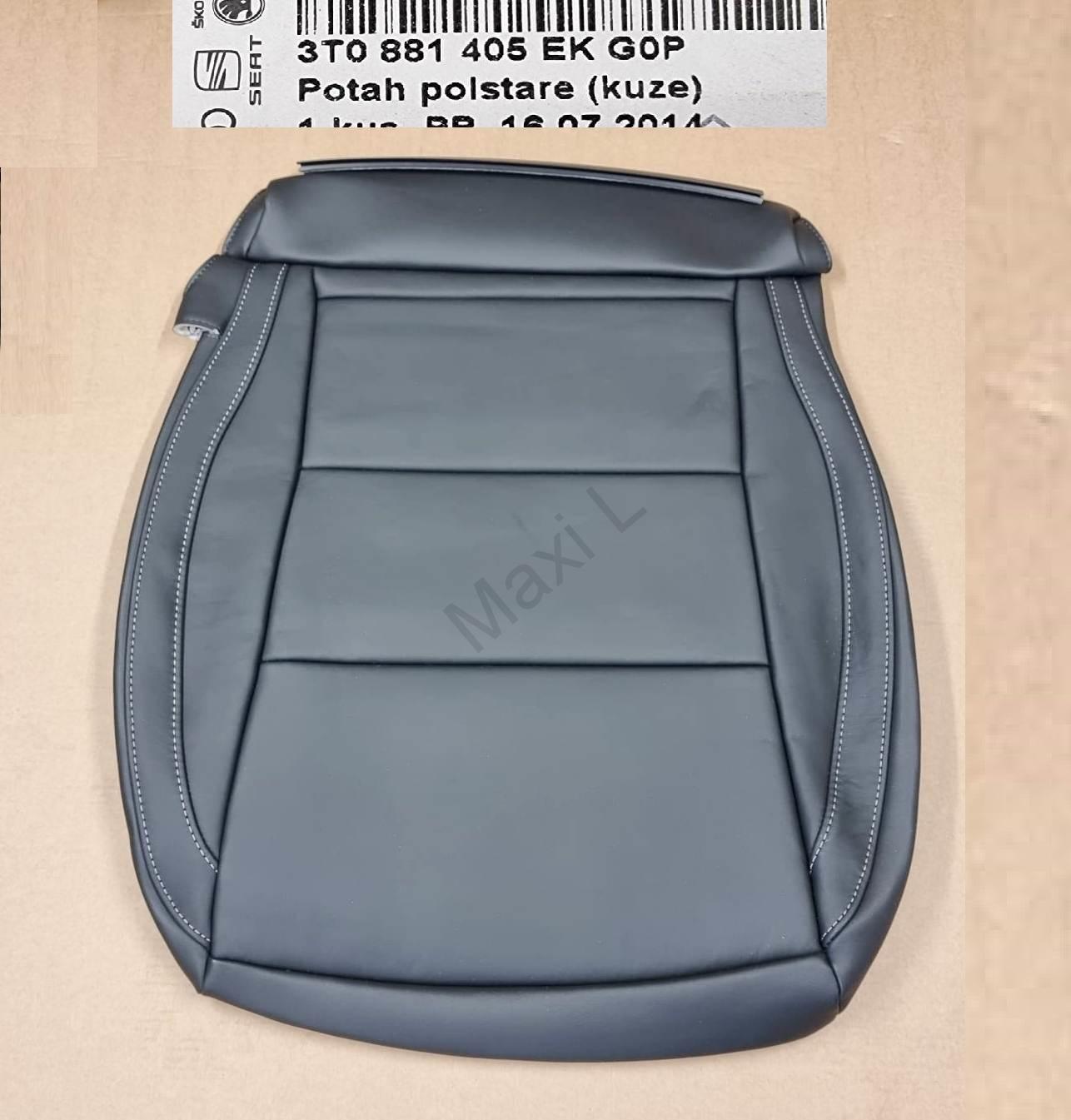 Potah polštáře kůže , potah sedačky Originál Škoda Superb II 3T0881405EK 