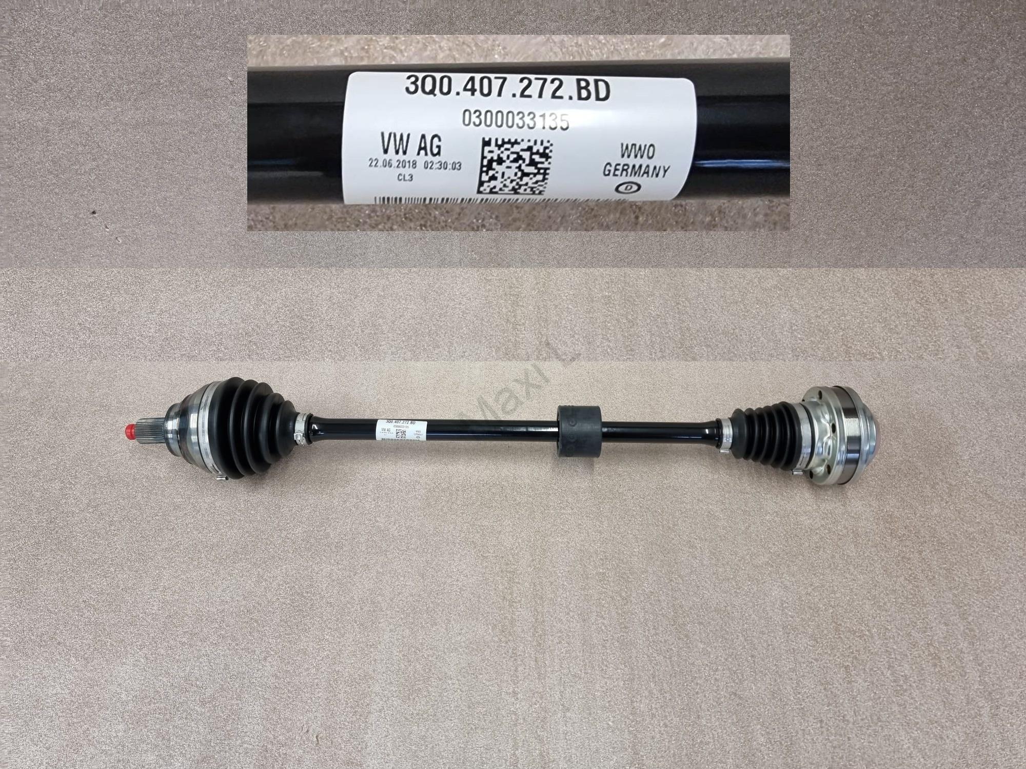 Kloubová hřídel, poloosa pravá Originál 3Q0407272BD , 3Q0 407 272 BD