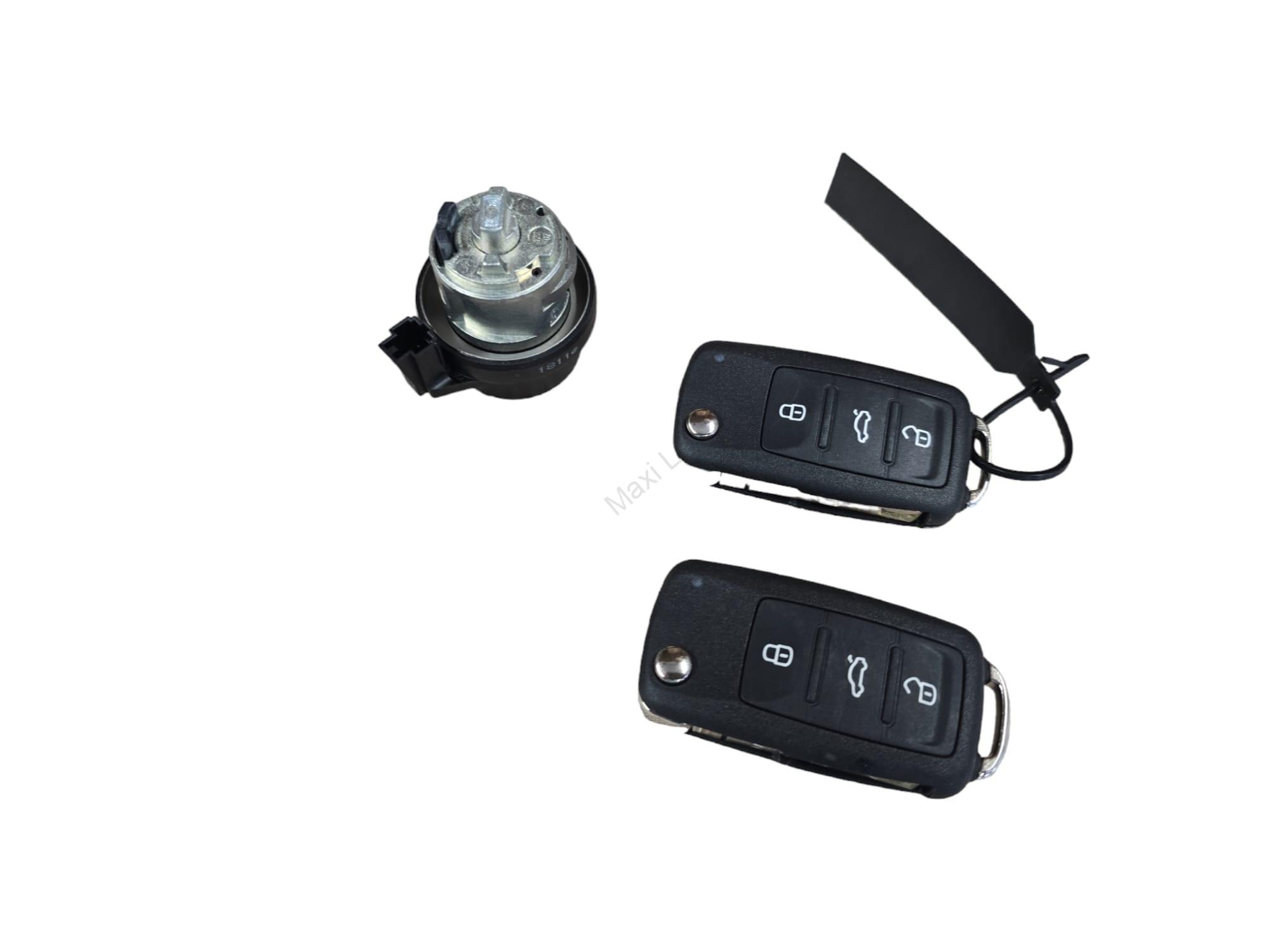 Originál nová sada zámků pro Škoda Octavia II facelift , Octavia 2 facelift  1Z1800375BK , 1Z1 800 375 BK,  3T0959753C , 3T0 959 753 C
