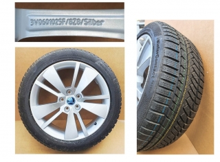 Sada ALU kol na Škoda Superb III + pneumatiky zimní Continental  3V0601025F 8Z8