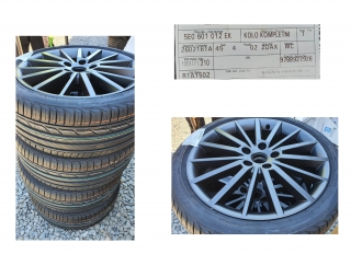 SADA kompletních ALU disků s pneu černé matné Škoda Octavia III 5E0601021EK 
